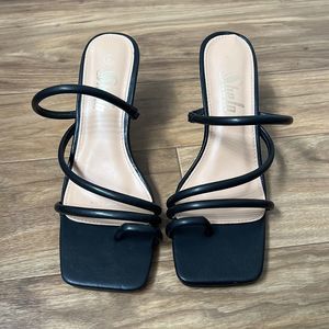Black Strap Heels 